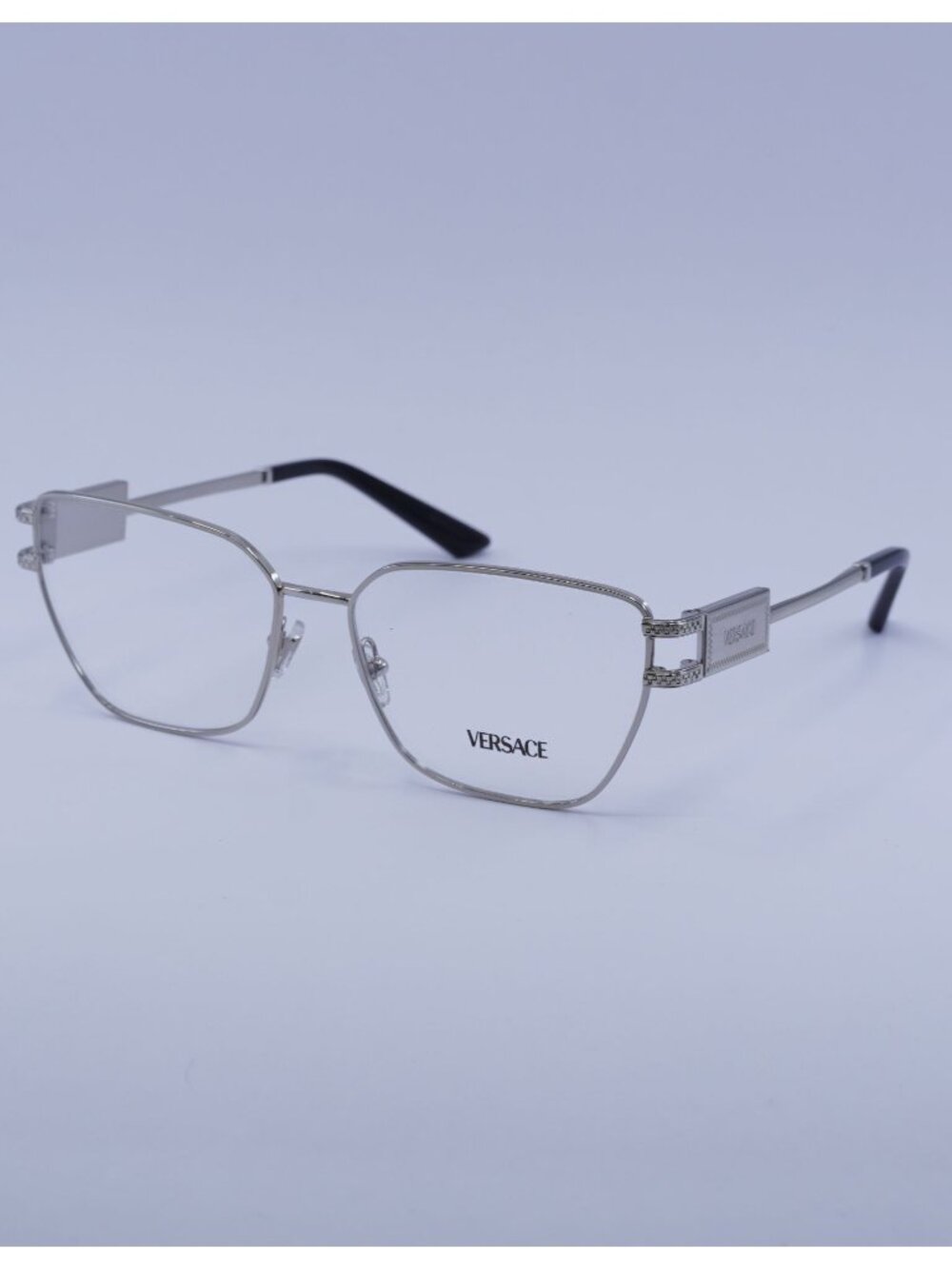 Versace VE1301 1000 Eyeglasses Silver 55mm Cat Eye Frame